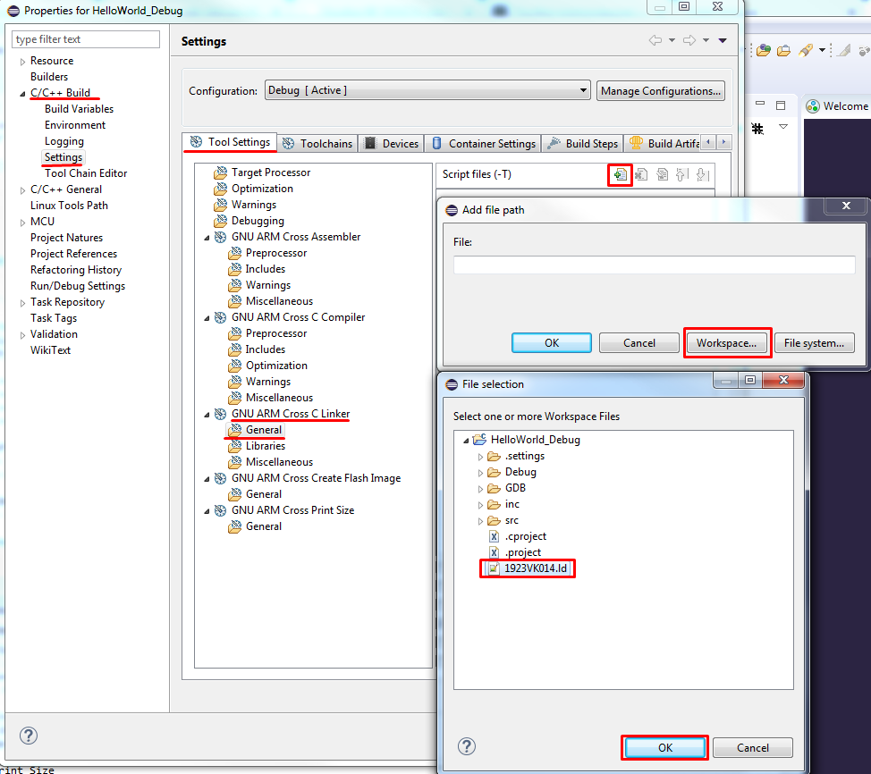 Debug setting. Arm GNU toolchain настройка. Папка PNG.