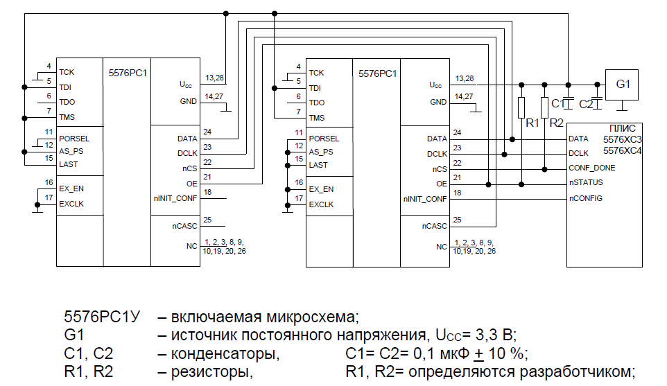 Схема включения плис